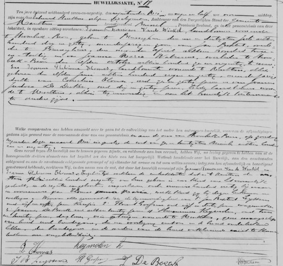 Son acte de mariage, Merchtem, acte n° 18 de 1897.