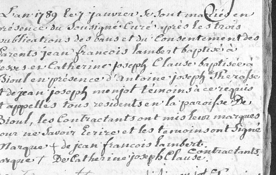 Son acte de mariage, natif AGATHA