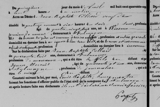 Acte décès — 14 avril 1847