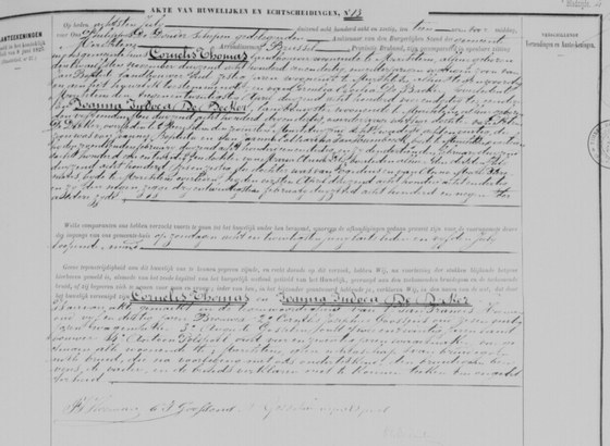 Acte de mariage n° 13, Merchtem, 8 juillet 1868