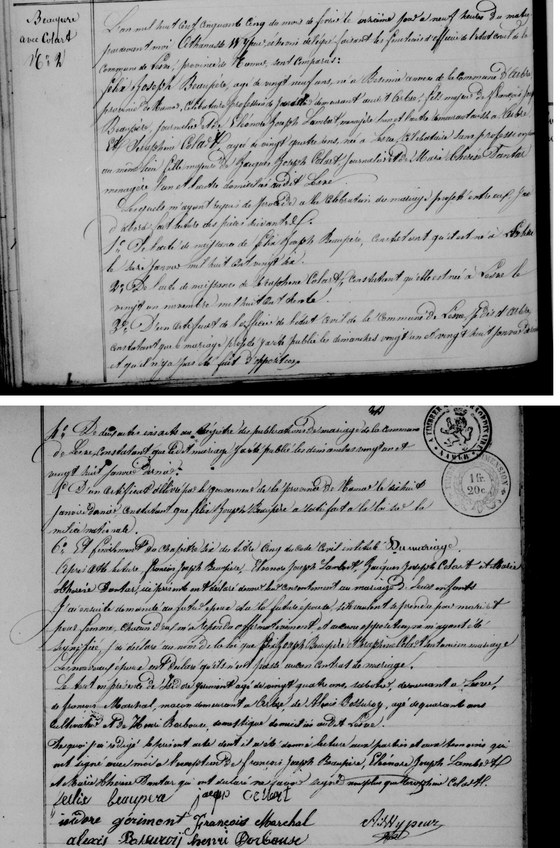 Acte mariage — 11 février 1855