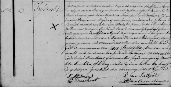 Acte de naissance de Joannes Baptist Vryders, Merchtem, 12 avril 1823 (né le 11), acte n° 42