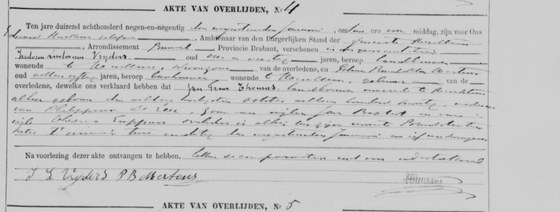 Acte décès Merchtem n04 — 19 janvier 1899