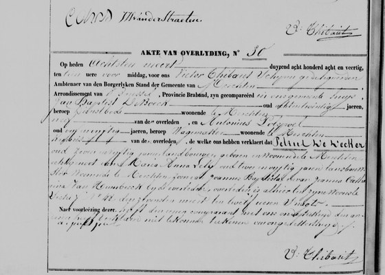Acte de décès n° 30, Merchtem, dressé le 8 mars 1848