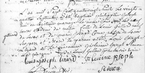 Baptême Lesve — 24 septembre 1788