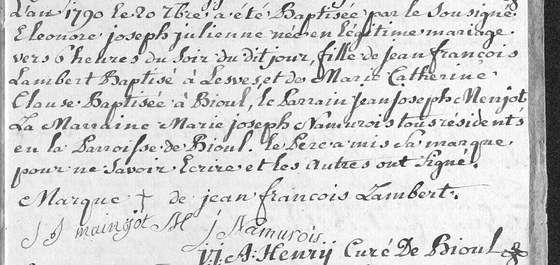 Son acte de baptême, natif AGATHA