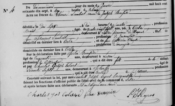 Acte décès Lesve, n4 — 19 janvier 1877