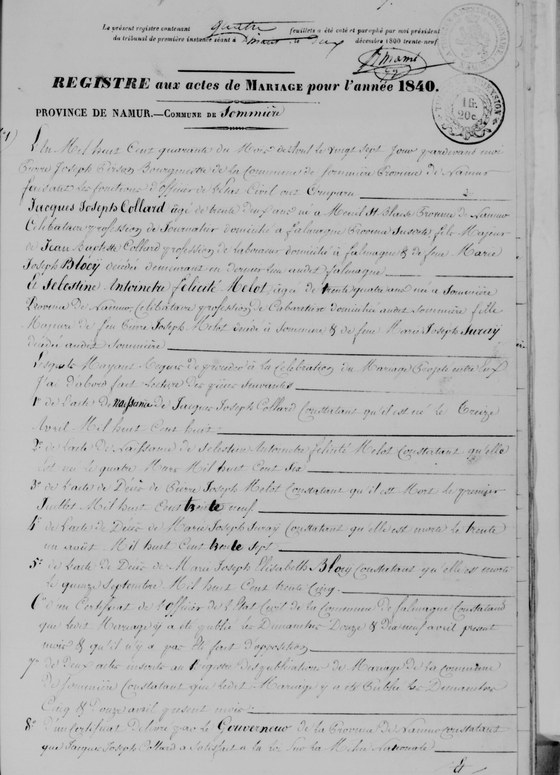 Acte mariage p1 — 27 avril 1840