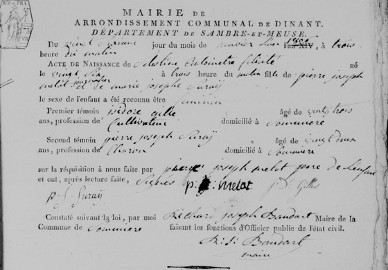Acte de naissance, Sommière, 26 janvier 1806