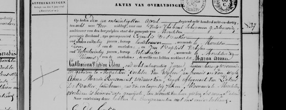 Acte de décès, Merchtem, 21 avril 1838, n° 37