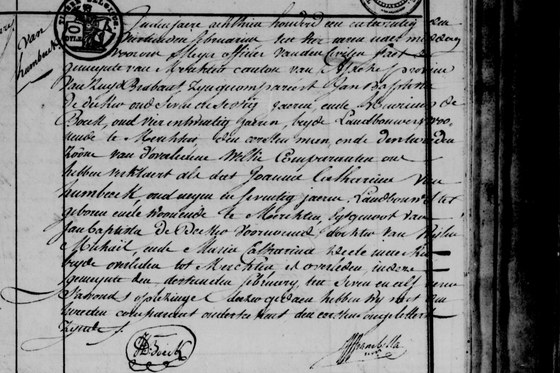 Acte de décès, Merchtem, page 5 du registre de 1821, dressé le 14 février
