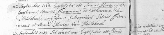 Baptême, Ossel, page 14 du registre 1758-1796 — 4