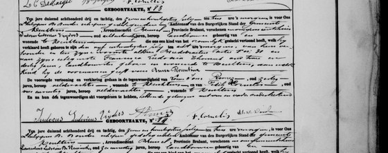 Acte naissance Merchtem n83 — 25 juillet 1883