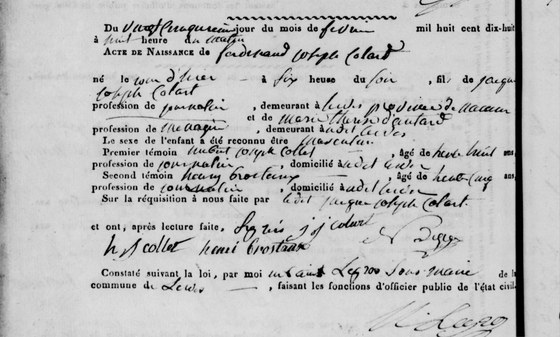 Son acte de naissance — Lesve, 25 février 1818