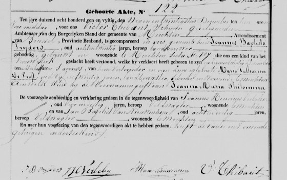 Acte naissance Merchtem n122 — 27 décembre 1851