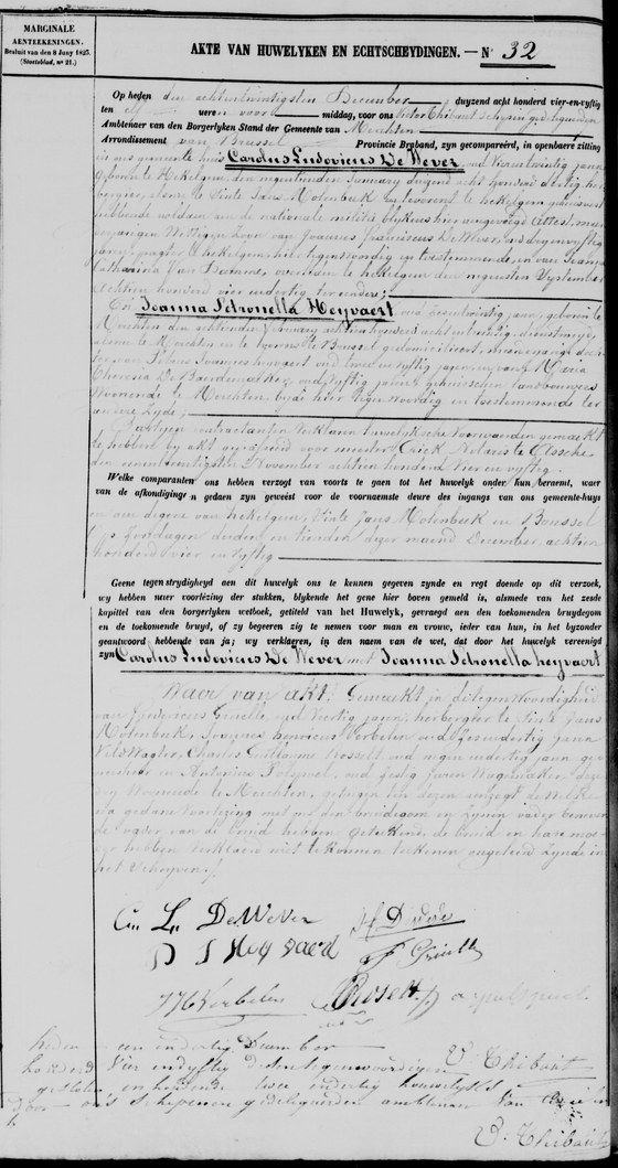 L'acte de mariage