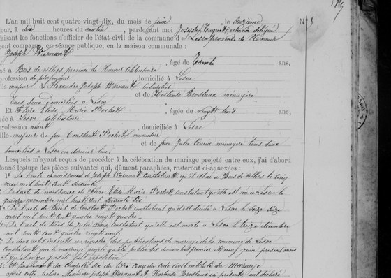 Son acte de mariage — Lesve, 11 juin 1890, n° 5