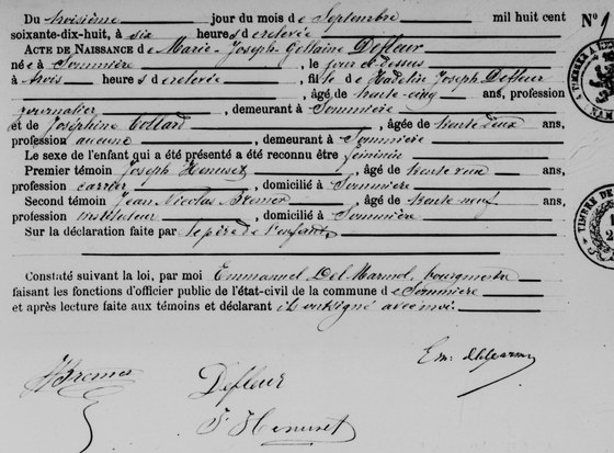 Son acte de naissance — Sommière, 3 septembre 1878, n° 9