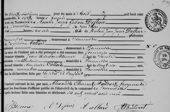 Son acte de naissance — Sommière, 26 avril 1870, n° 5